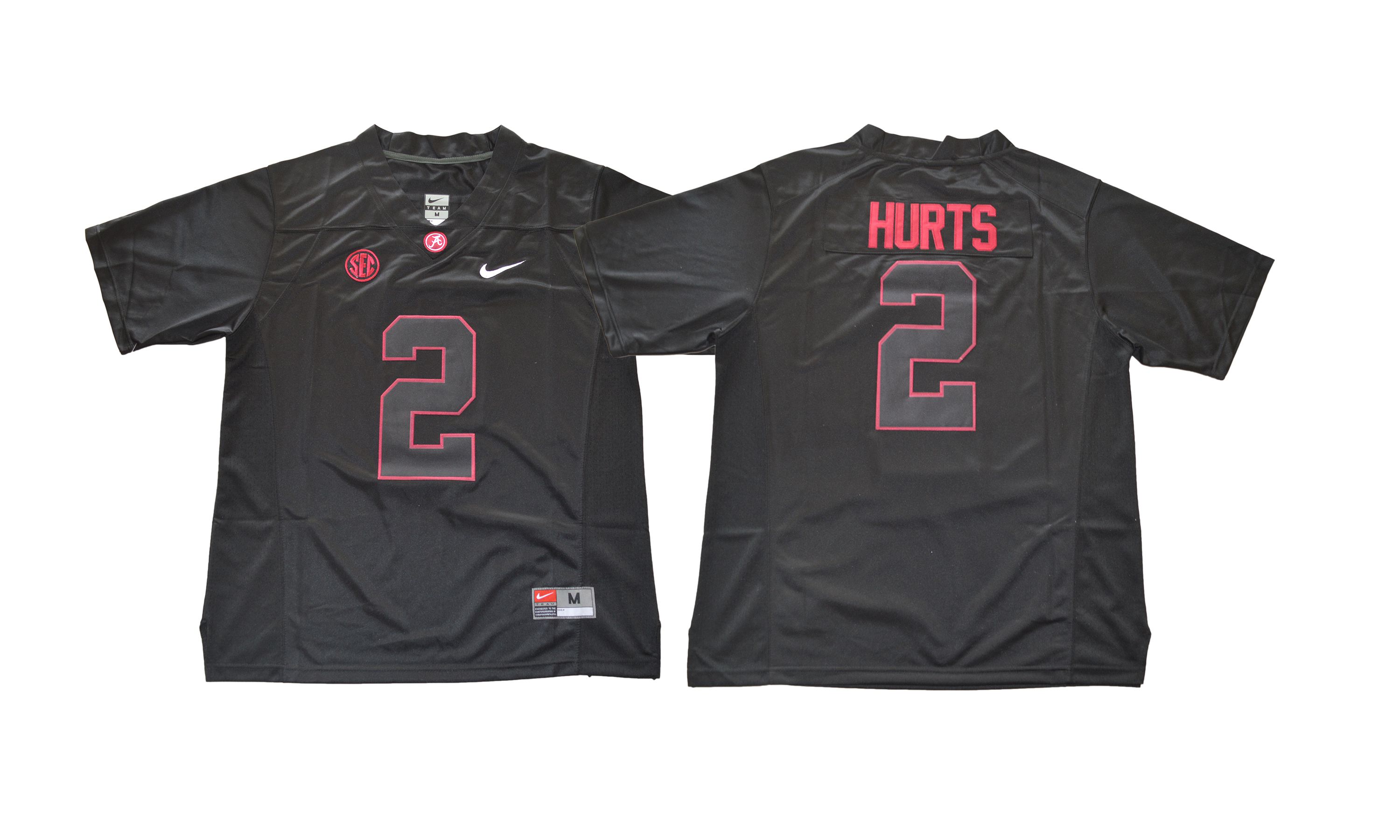 Men NCAA 2017 Alabama Crimson Tide #2 Jalen Hurts black jersey